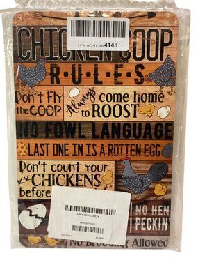 Chicken Coop Rules 12X8 Golden Era Retro Distressed Tin Sign Mult Color NEW